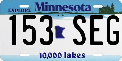 MN license plate 153SEG