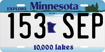 MN license plate 153SEP