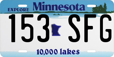 MN license plate 153SFG