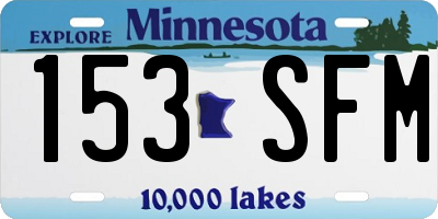MN license plate 153SFM