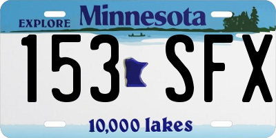 MN license plate 153SFX