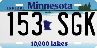 MN license plate 153SGK