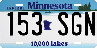 MN license plate 153SGN