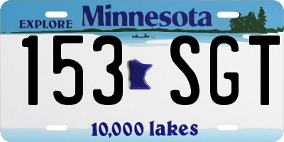 MN license plate 153SGT