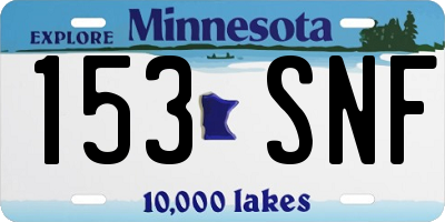 MN license plate 153SNF