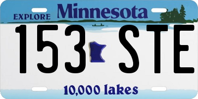 MN license plate 153STE