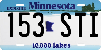 MN license plate 153STI