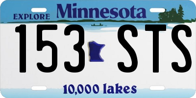 MN license plate 153STS