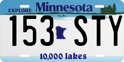 MN license plate 153STY