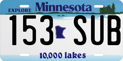 MN license plate 153SUB