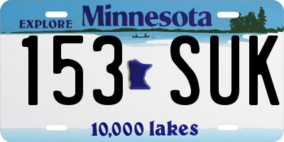 MN license plate 153SUK