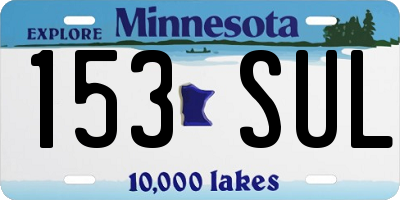 MN license plate 153SUL