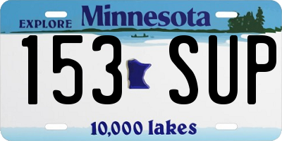 MN license plate 153SUP