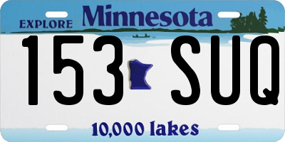 MN license plate 153SUQ