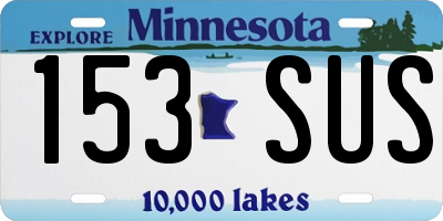 MN license plate 153SUS