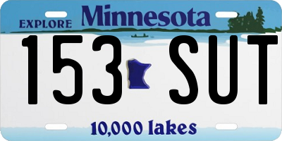 MN license plate 153SUT