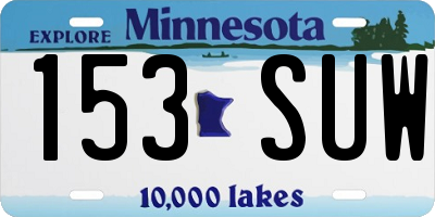 MN license plate 153SUW