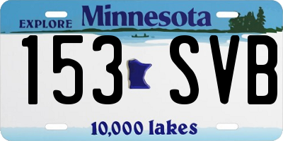 MN license plate 153SVB