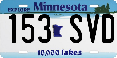 MN license plate 153SVD
