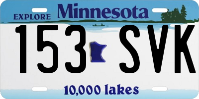 MN license plate 153SVK