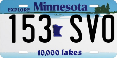 MN license plate 153SVO