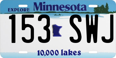 MN license plate 153SWJ