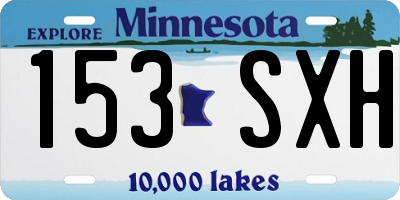 MN license plate 153SXH