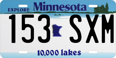 MN license plate 153SXM