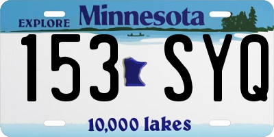 MN license plate 153SYQ