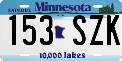 MN license plate 153SZK