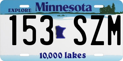 MN license plate 153SZM