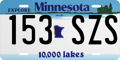 MN license plate 153SZS
