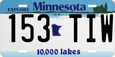 MN license plate 153TIW