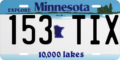 MN license plate 153TIX