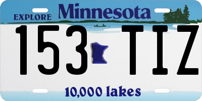 MN license plate 153TIZ