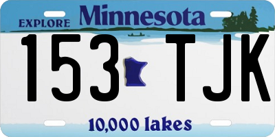 MN license plate 153TJK