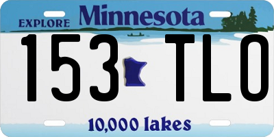 MN license plate 153TLO