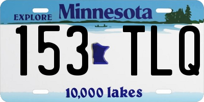 MN license plate 153TLQ