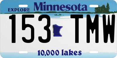 MN license plate 153TMW
