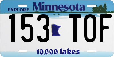 MN license plate 153TOF