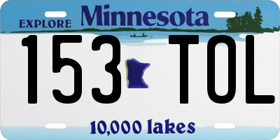 MN license plate 153TOL