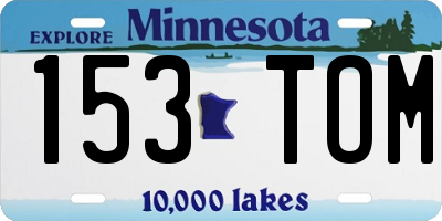 MN license plate 153TOM