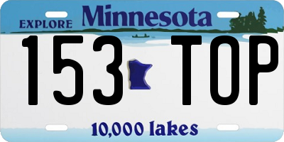 MN license plate 153TOP