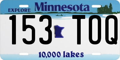 MN license plate 153TOQ