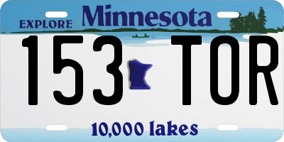 MN license plate 153TOR
