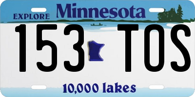 MN license plate 153TOS
