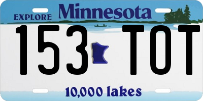 MN license plate 153TOT
