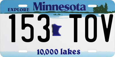 MN license plate 153TOV