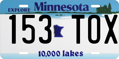 MN license plate 153TOX