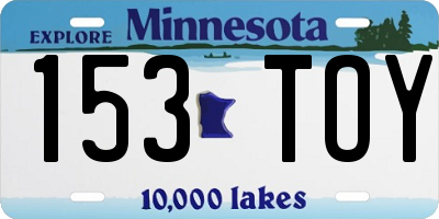 MN license plate 153TOY